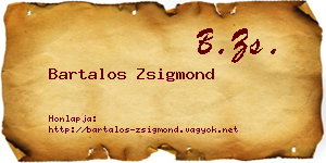 Bartalos Zsigmond névjegykártya